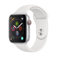 AppleWatchSeries4智能手表（GPS+蜂窝款44毫米银色铝金属表壳白色运动型表带MTVR2CH/A)