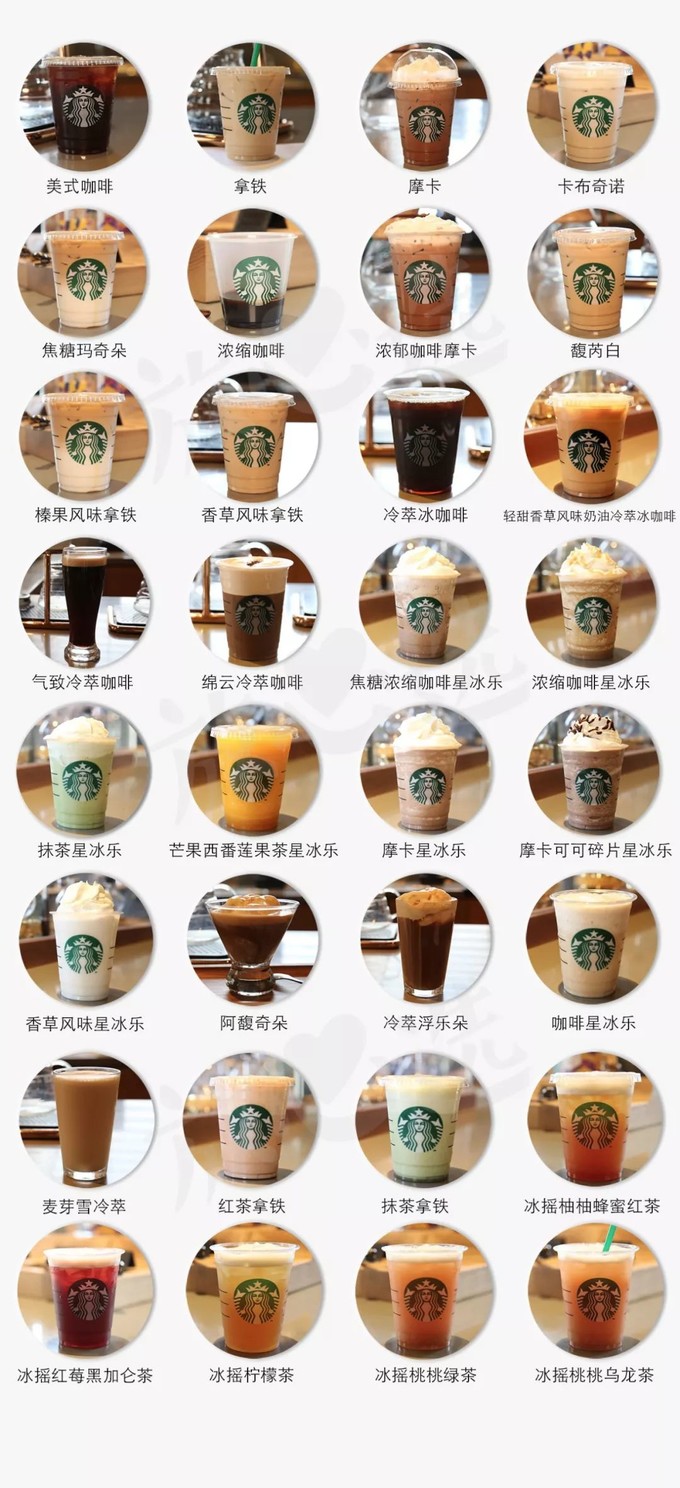 星巴克咖啡种类品种图片