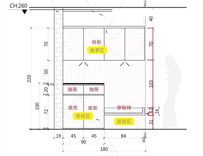 鞋柜、电视柜这样设计,收纳大5倍,还附柜体立面效果图,小户型速get!