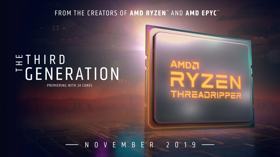 11月5日正式亮相：AMD即将发布第3代线程撕裂者Ryzen Threadripper 3990X/3970X/3960X
