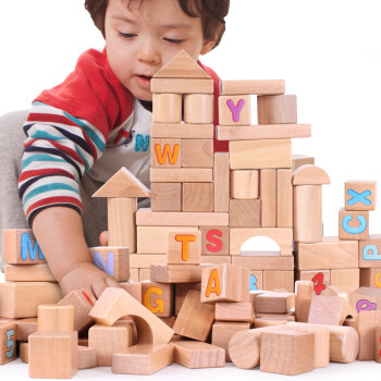 儿童用品：铭塔益智原木积木玩具