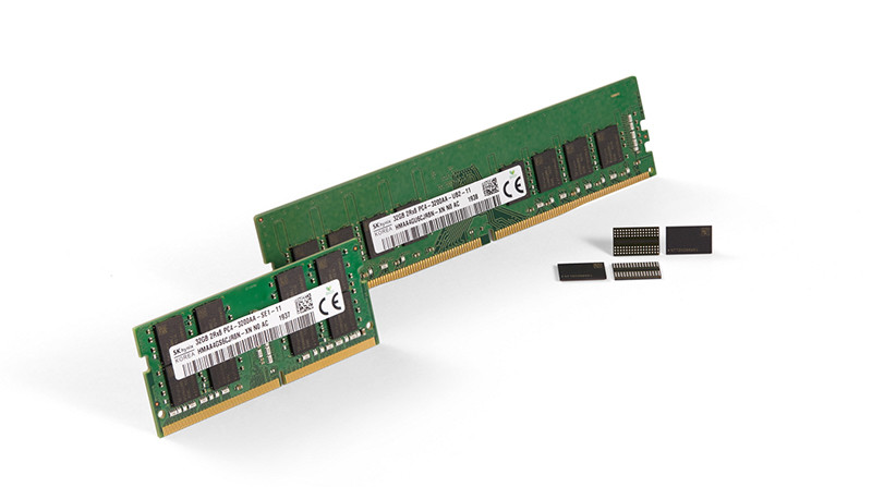 單面16gb雙面32gbskhynix海力士推出1znm製程工藝的16gbddr4顆粒ddr5