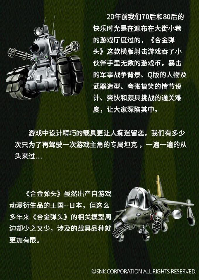 重返游戏:经典复活!《合金弹头X》载具模型展开摩点众筹