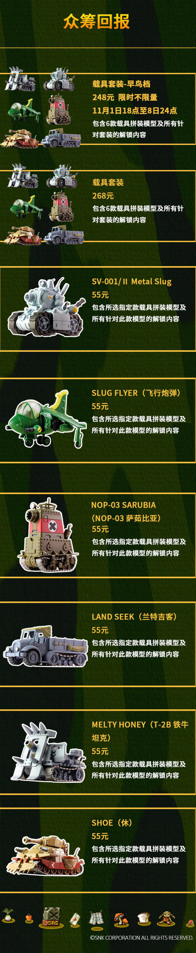 重返游戏:经典复活!《合金弹头X》载具模型展开摩点众筹