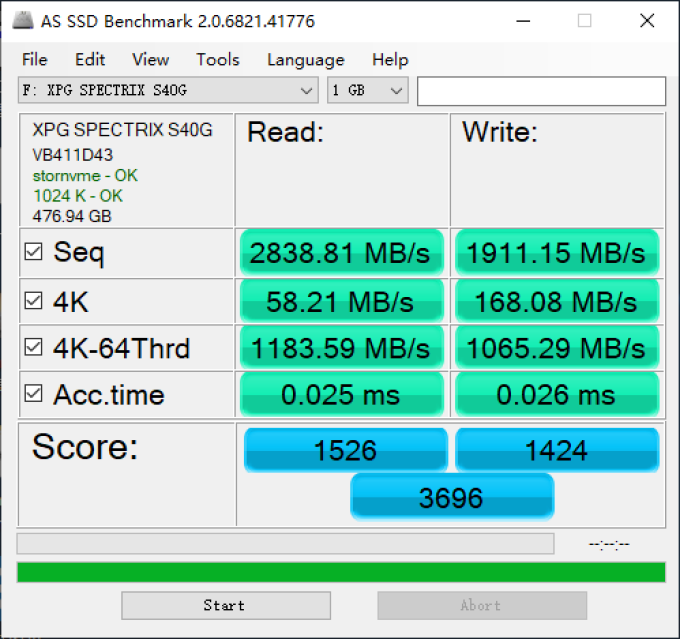 威刚XPG龙耀S40G 512GB快测:灯效最好的M.2 NVMe SSD