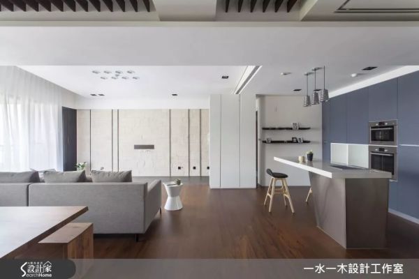 厨房与客厅餐厅相邻的大开间,让小户型瞬间放大30%
