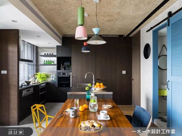 厨房与客厅餐厅相邻的大开间,让小户型瞬间放大30%
