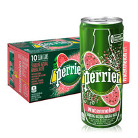 Perrier巴黎水西瓜味气泡水天然矿泉水250ml*30罐整箱装