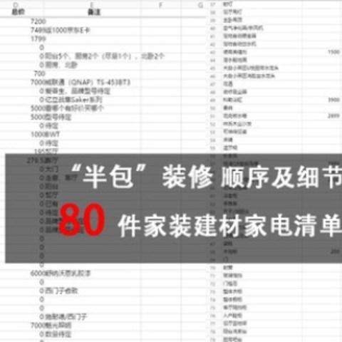 了解装修顺序再买——80件家装建材清单归类