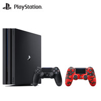 索尼（SONY）PS4Pro【双手柄套装】PlayStation国行游戏机1TB（黑色）+迷彩红手柄