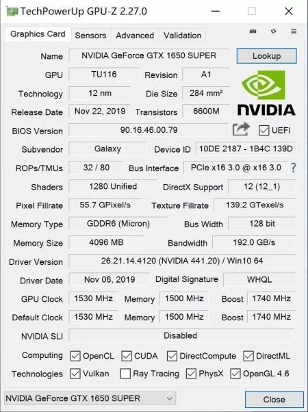 GeForce GTX 1650 SUPER天梯榜首测：千元级游戏显卡唯一之选