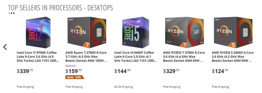 AMD屠榜美国亚马逊最畅销CPU前10中占了8位