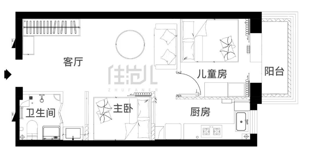 “鸽子笼”变“五脏俱全”温馨天堂，60平米以下小户型装修范例