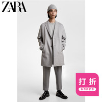 ZARA新款男装秋冬纽扣饰羊毛中长款大衣外套05854410804