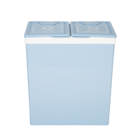 柏家干湿分离分类垃圾桶大号创意家用收纳桶厨房卫生间客厅北欧风蓝色
