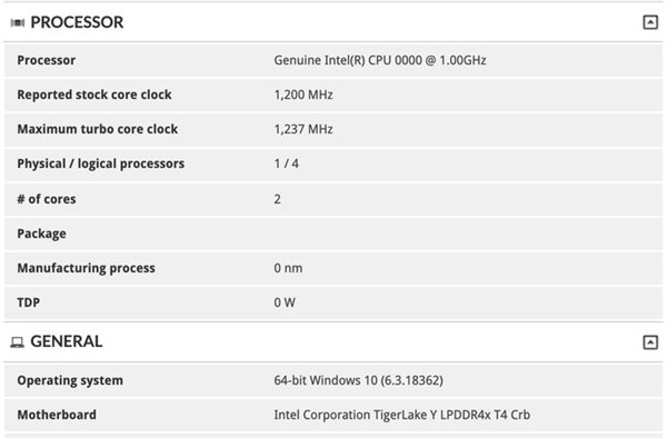 改进版10nm 基准频率翻番：intel 英特尔11代移动处理器 Tiger Lake曝光 基准频率达2.7GHz