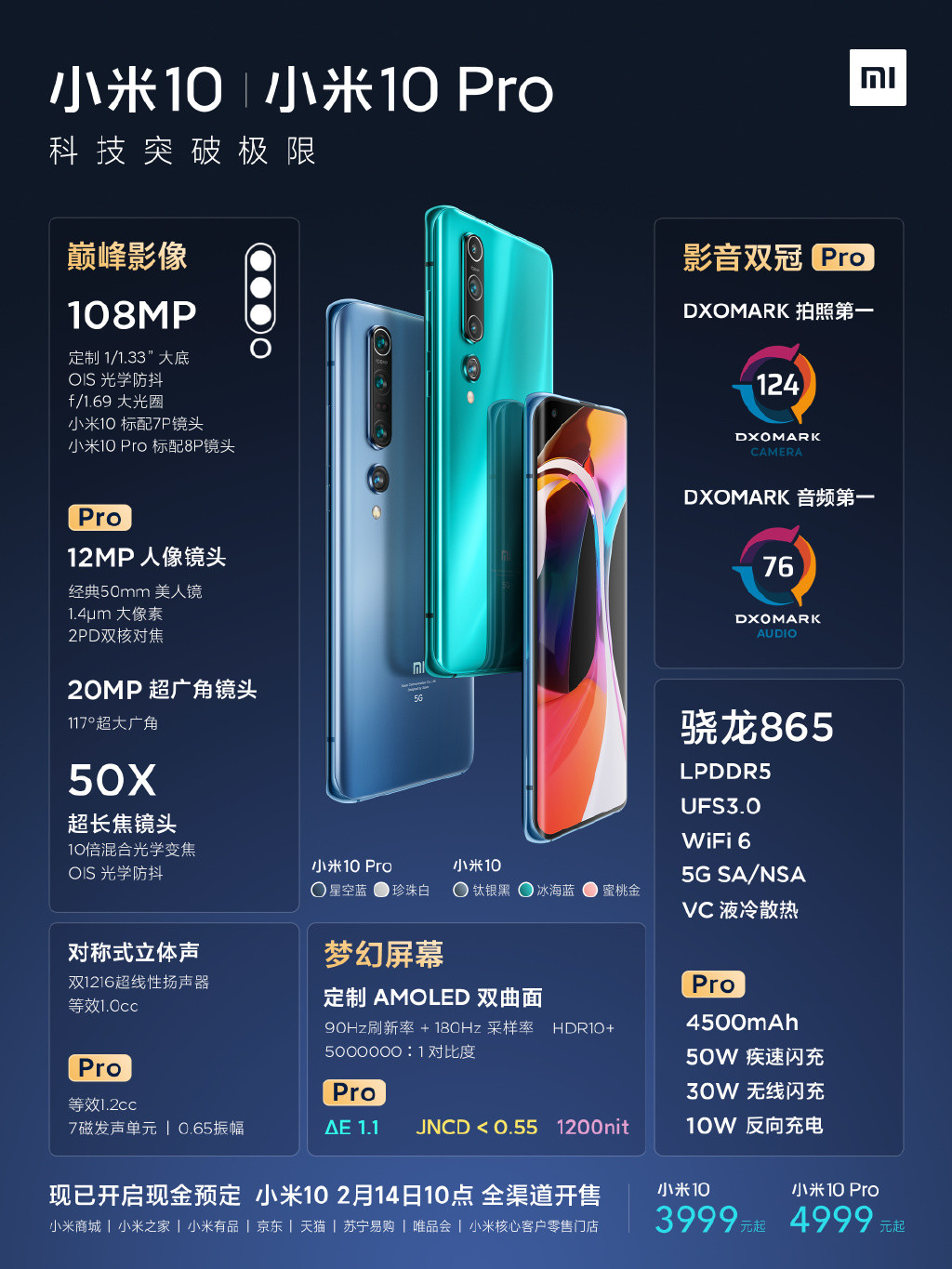 4999元买世界第一音频&相机：小米10/小米10 Pro正式发布，全面超越Mate30 Pro 售价3999元/4999