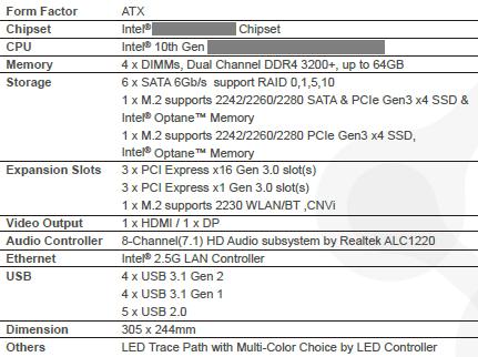 英特尔Z490 PCIe 4.0梦碎：Intel 十代酷睿 LGA 1200主板规格曝光