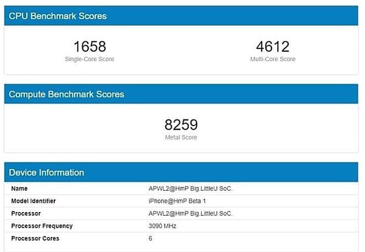 3.1GHz 主频，单核 1658 分：疑似苹果 A14 处理器跑分曝光