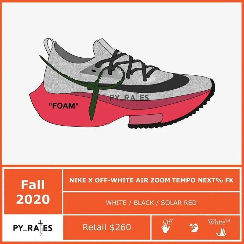 不仅是跑鞋皇者，Air Zoom Tempo NEXT% 即将推出OW联名款，售价260刀