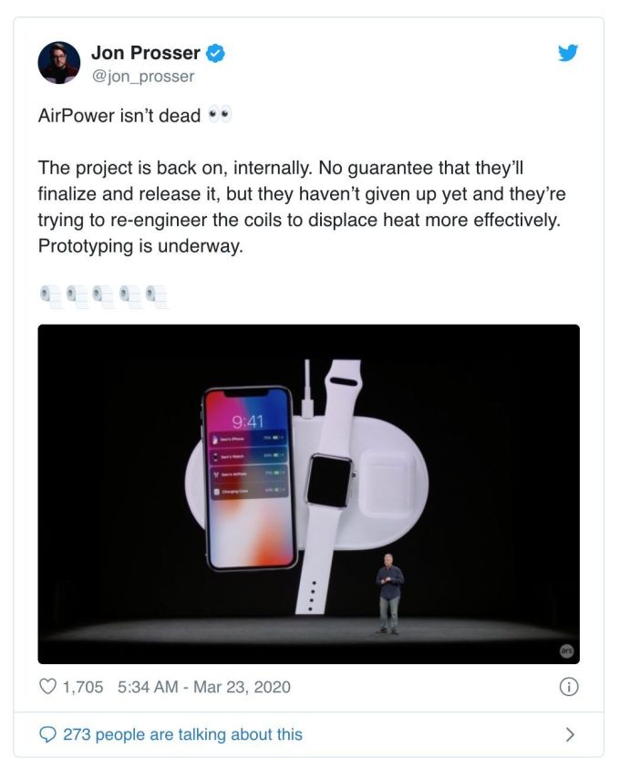 还没死心!苹果 AirPower 无线充电板又复活了