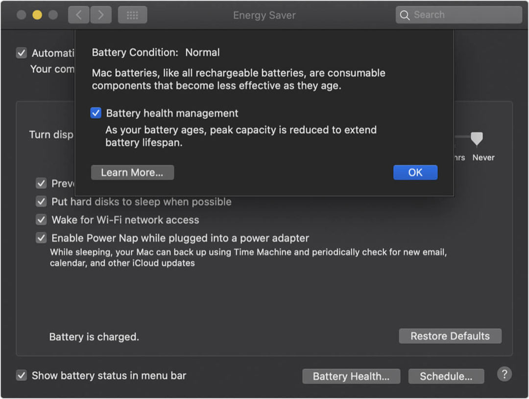苹果在 macOS 中引入新的电源管理功能，将改善充放电时的电池损耗