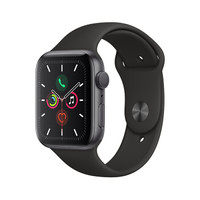 AppleWatchSeries5智能手表（GPS款44毫米深空灰色铝金属表壳黑色运动型表带MWVF2CH/A)