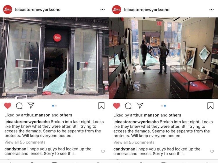 心痛！昨晚纽约SOHO区的徕卡商店被骚乱者洗劫一空