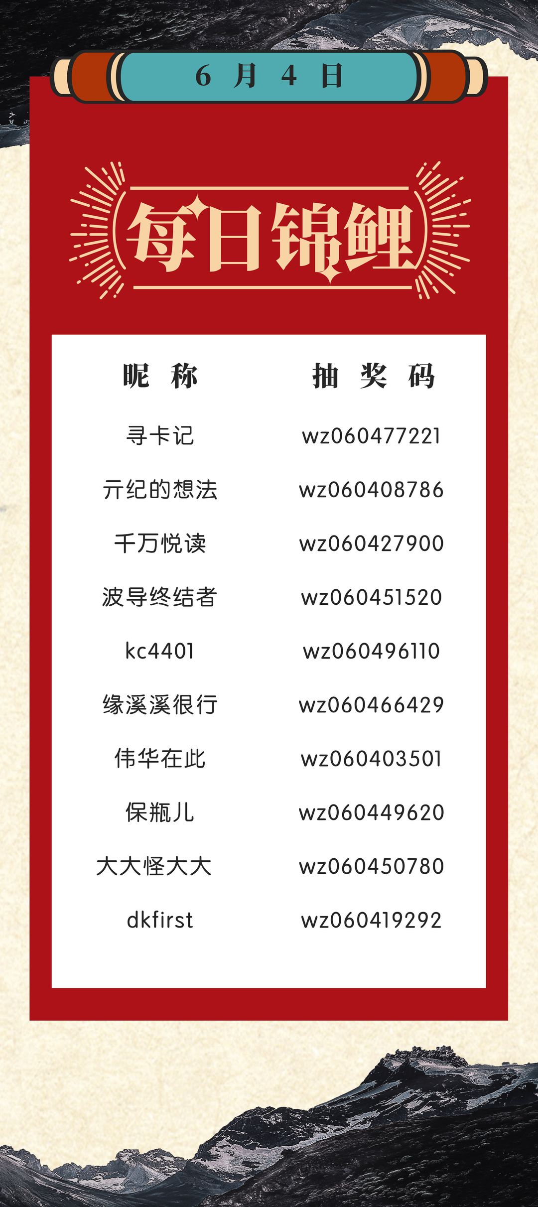 超级锦鲤： 6月1日 - 6月18日每天抽奖获奖名单（每日持续更新）&清空购物车大奖锦鲤公示