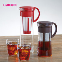 HARIO日本原装进口耐热玻璃1L直立式咖啡壶冰咖啡壶过滤泡茶壶咖啡色