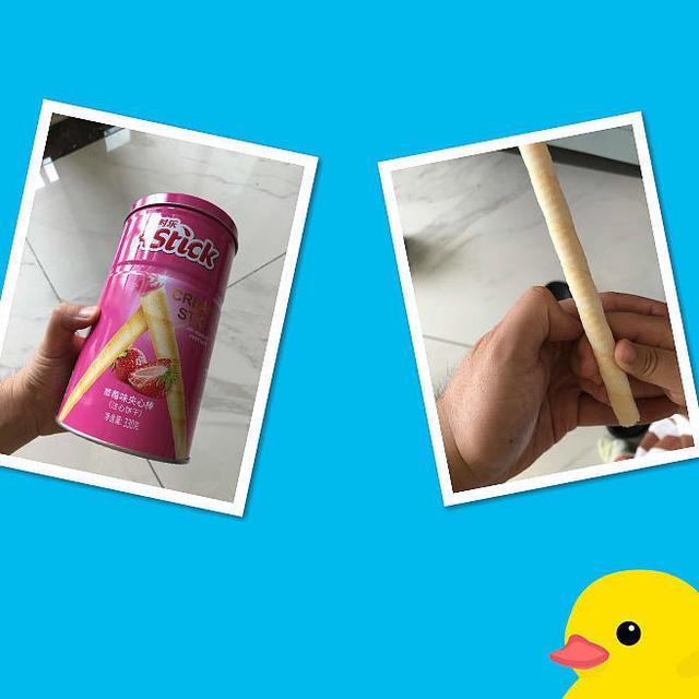 精致又美味的Astick爱时乐草莓味夹心棒（330克，铁罐装）