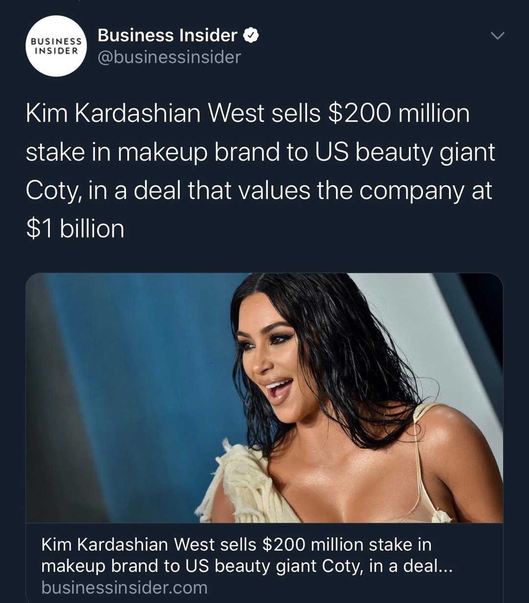卡戴珊成亿万富翁！旗下KKW彩妆被Coty集团以2亿美元收购股份！