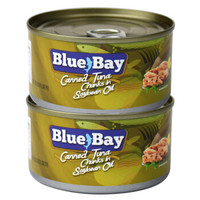 鲜得味“Bluebay”金枪鱼罐头黄豆油浸180g*2罐
