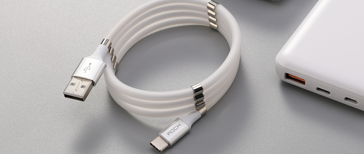 洛克磁吸式数据线评测自动收纳你见过没