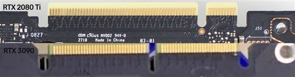 NVIDIA RTX 30系列某型号PCB板曝光：3x8pin供电、NVLink金手指变样了
