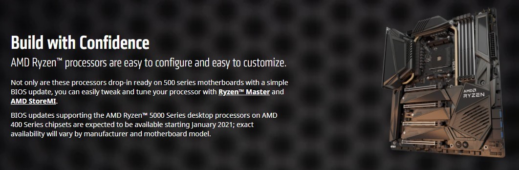 微星 AMD400 系列主板将全线支持 ZEN3 处理器，预计 2021 年 1 月完成更新