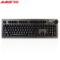 黑爵（AJAZZ）AK荣耀王者有线机械键盘游戏键盘全尺寸104键白光侧刻电脑游戏吃鸡键盘黑色青轴