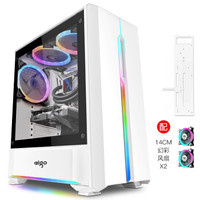爱国者（aigo）月光宝盒T20豪华版白色电脑机箱（标配2只极光14CM幻彩RGB风扇/支持ATX大板/360冷排）