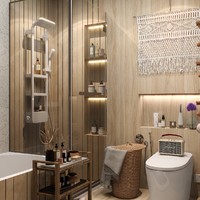 🌾原木风浴室|花洒🚿淋浴和浴缸泡澡