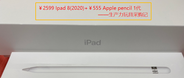 2599 Ipad8(2020)+￥555 Apple pencil 1代——生产力玩具采购记_iPad_ 