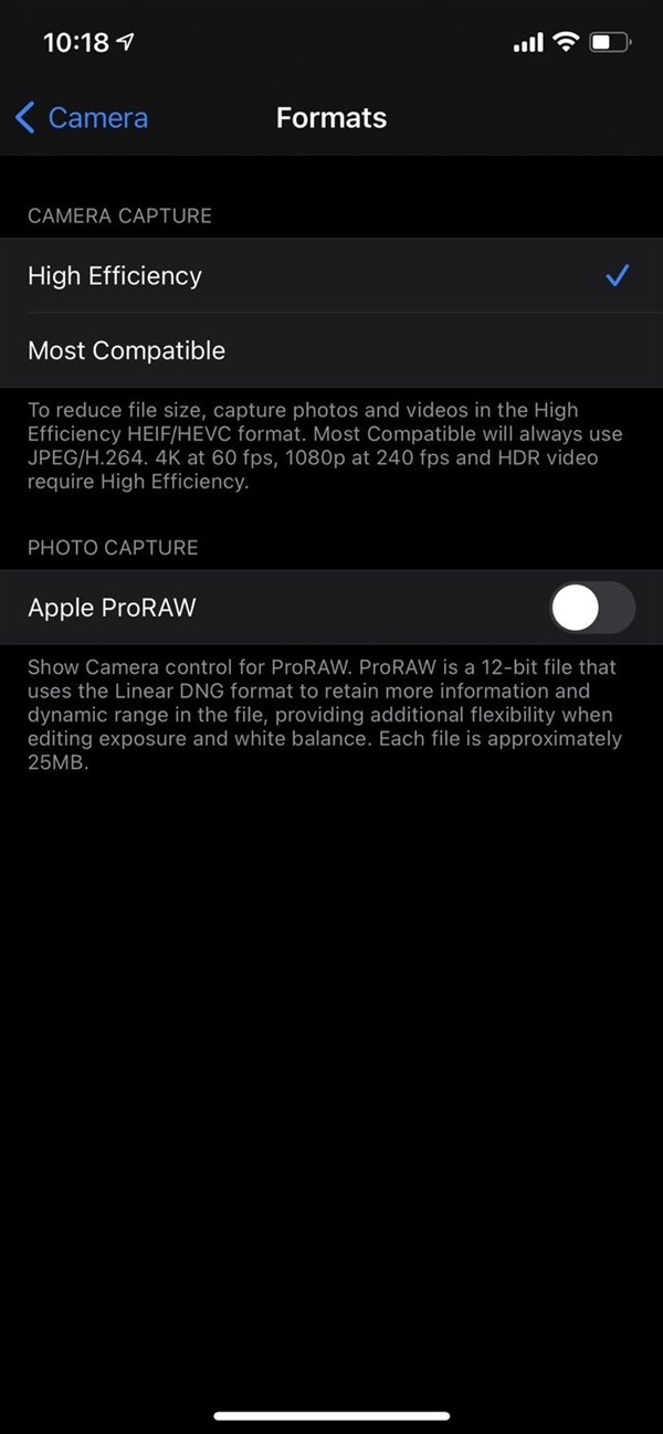 苹果带来iOS 14.3测试版：支持全新ProRAW图像格式、单张体积超大