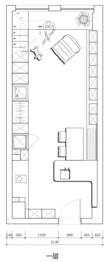 她的34㎡LOFT一人居，5米高书墙、挑空大客厅，通透、干净、简洁、自在！