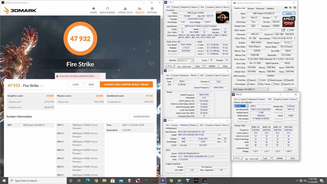 AMD RX 6800 XT 显卡在 Fire Strike 项目中打破世界纪录，重返超频榜首