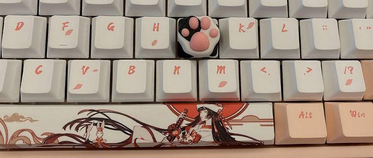 白无垢 萌猫爪 Ikbc樱花键盘和zomo猫爪键帽更配 键盘 什么值得买