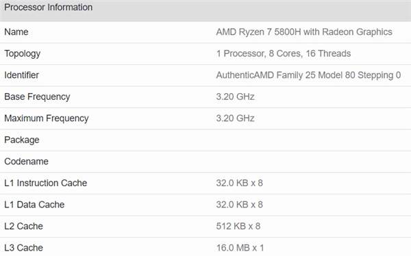 AMD锐龙7 5800H现身：有望联手NVIDIA RTX 30移动版明年登场