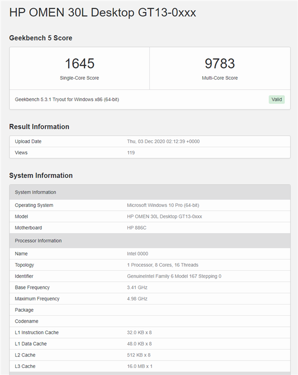 英特尔第11代8核酷睿跑分首爆：接近锐龙Ryzen 7 5800X性能