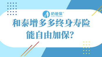 和泰增多多终身寿险能自由加保？终身寿险榜单要更新了？