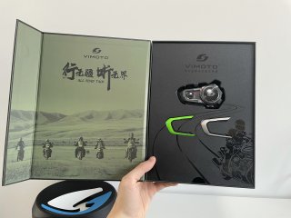 vimoto维迈通v9s头盔内置无线蓝牙耳机橙银色