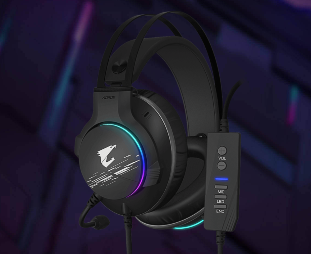 技嘉发布AORUS H1游戏头戴耳机，虚拟7.1环绕，降噪麦克风