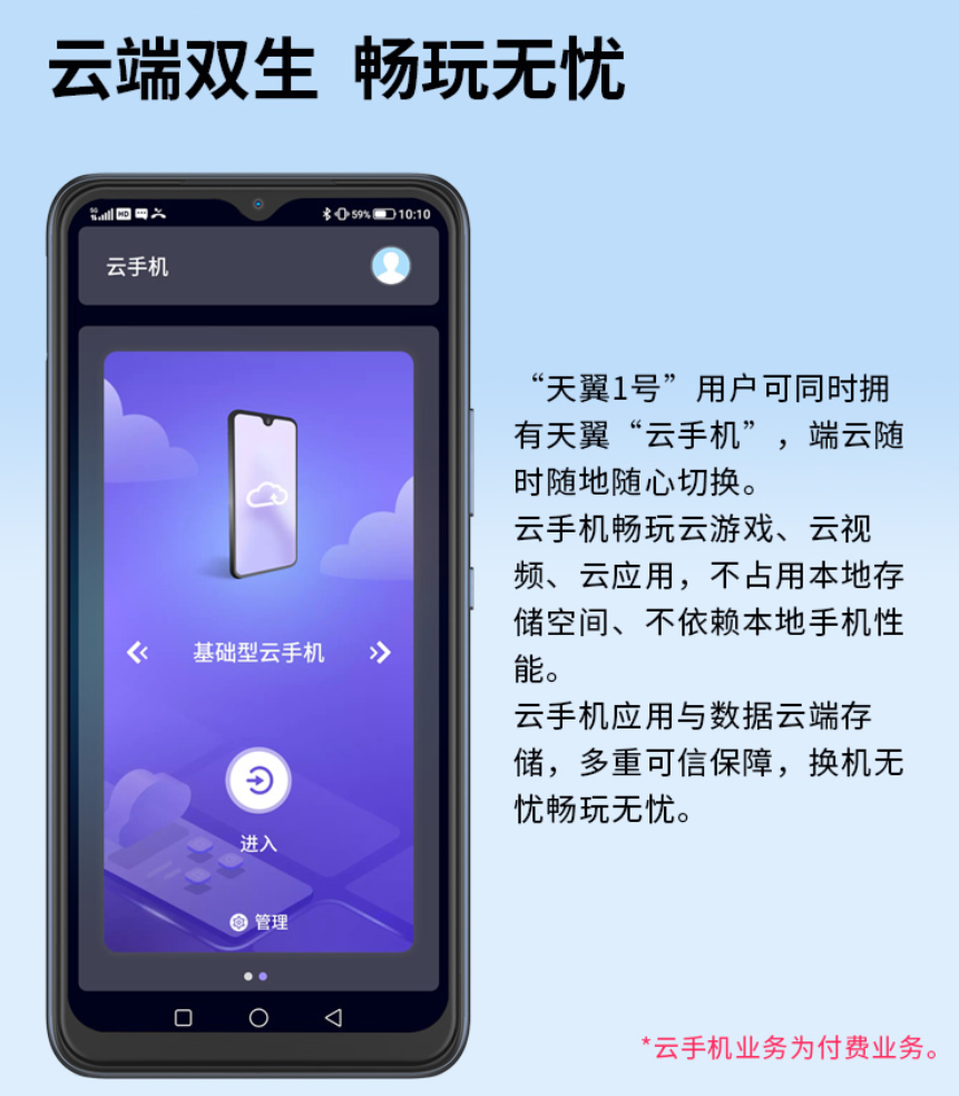 中国电信天翼1号5G云手机开售：支持超级SIM卡、“云”畅快体验